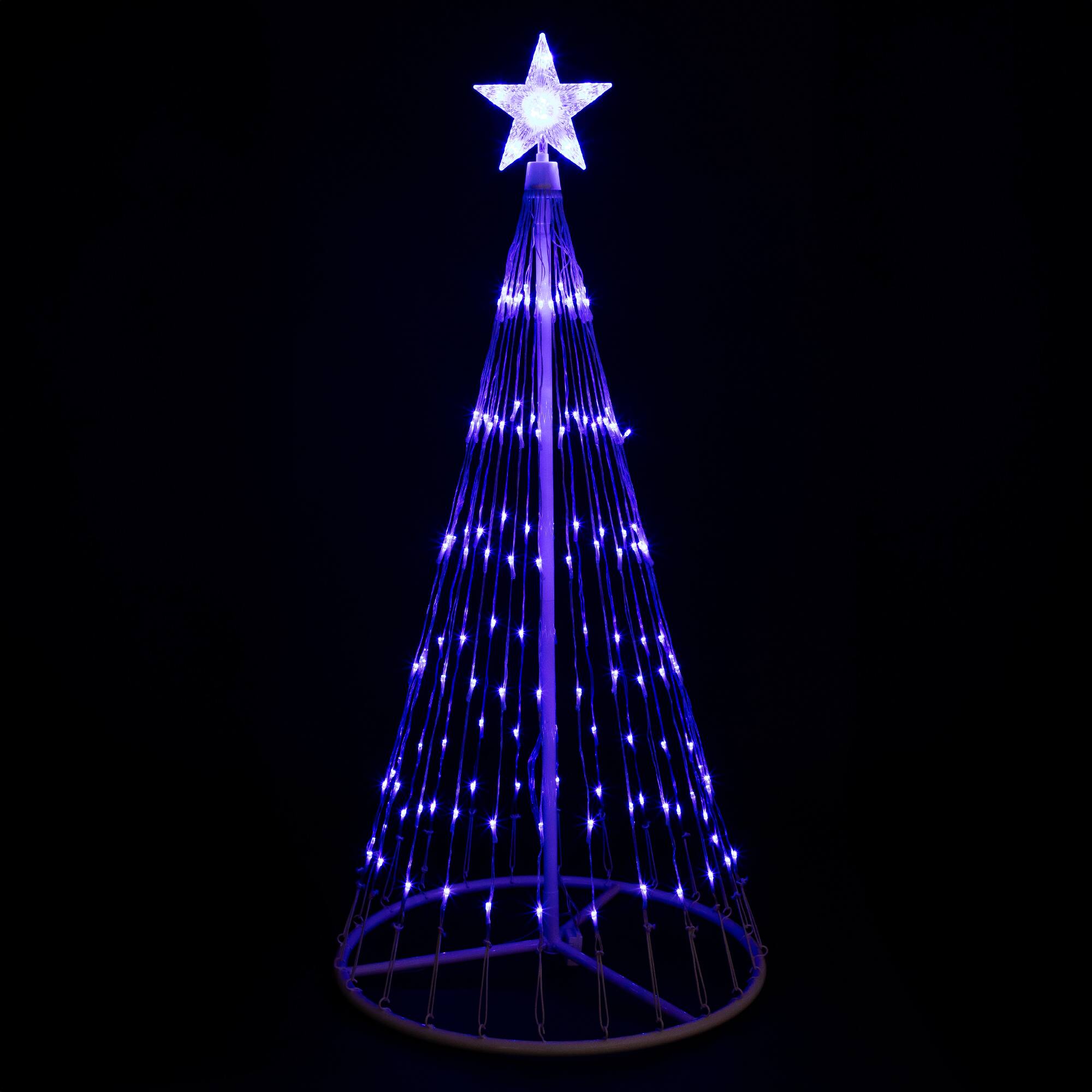 4ft. Light Show Christmas Tree with Star, Blue LED Lights